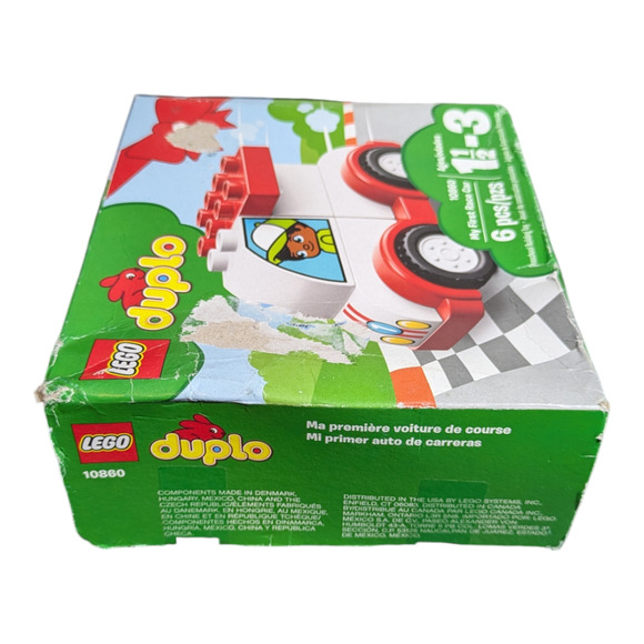 Lego 10860 Duplo-My First Race Car Building Kit 6 Pcs -- Box Has Minor Damage - Picture 3 of 4